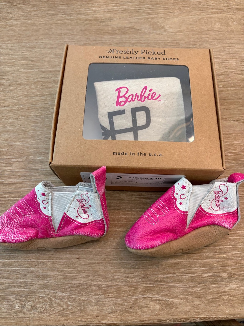Freshly Picked Barbie™ Cowgirl Chelsea Boot Baby Shoe